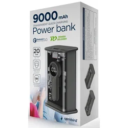 Gembird PB09-TQC3-01 Eksterana baterija, 9000 mAh, Crna