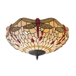 Endon 70723 - Plafonsko svetlo Tiffany DRAGONFLY 2xE27/60W/230V prečnik 41 cm
