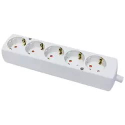 shumee Prenosna petpolna vtičnica 5x 250V Uni-Schuko bela