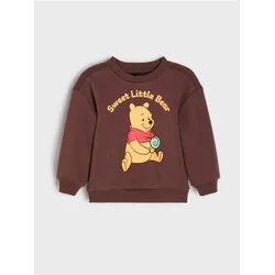 Sinsay - Postavljena crewneck dukserica sa printom Winnie the Pooh - tamno braon