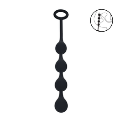 shumee Silikonske analne kroglice Waterdrop - S - 20 mm - črne