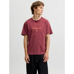 JACK & JONES Majica JORFREDERIKSBERG rjasto rjava / oranžna