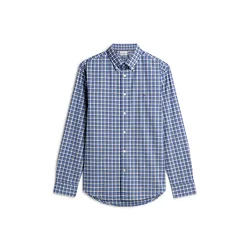 TOMMY HILFIGER Srajca Flex modra/živo rdeča/črna/bela