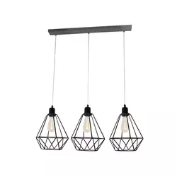 Luster KARO 3xE27/15W/230V crne boje