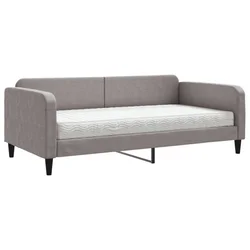 Vidaxl Dnevna postelja z vzmetnico taupe 100x200 cm blago