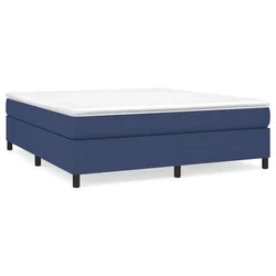 Vidaxl Box spring postelja z vzmetnico modra 160x200 cm blago