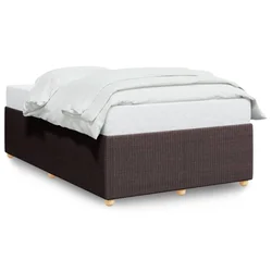 Vidaxl Posteljni okvir brez vzmetnice temno rjava 120x190 cm blago
