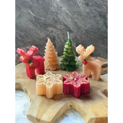 Aberto Design Set Božićnih sveća Christmas 15, 6 komada, Višebojni