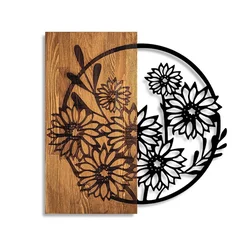Wallity Zidna dekoracija Flowers 1, 57 x 57 cm,  Smeđa