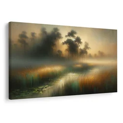 Slika trstičje v megli - 40x30