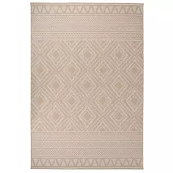 Vanjski tepih ravnog tkanja 160 x 230 cm smeđe pruge