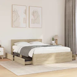 Krevetna konstrukcija s uzglavljem 2 pcs Sonoma 137 x 188 cm
