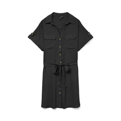 Vero Moda Srajčna obleka Bumpy 10325828 Črna Regular Fit