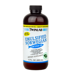 TWINLAB ulje bakalara EMULSIFIED NORWEGIAN COD LIVER OIL 355 ml NARANČA