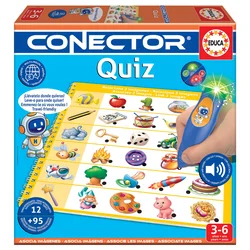 Spoločenská hra Kvíz Quiz Conector Educa s inteligentným perom so zvukom a svetlom 95 otázok v španielčine francúzštine portugalčine angličtine od 3 rokov EDU20392