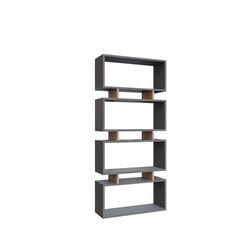 Hanah Home Polica 72,5x161x25cm Antracit-Hrast