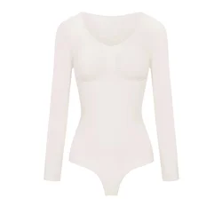 cfab Oblikovanje postave Bodysuit Sculpting Shapewear Longsleeve mit String pesek