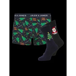 JACK & JONES Set muške bokserice i čarape Jacholly Jolly 12266780, Crni