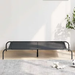Povišeni krevet za pse crni 130x80x20 cm tekstil i čelik