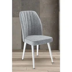Hanah Home set trpezarijskih stolica Platinum 2 kom, siva tkanina Jerry, bele metalne noge