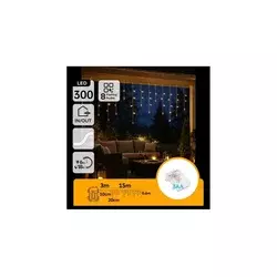 Aigostar - LED spoljašnja božićna girlanda 300xLED/8 funkcija 3xAA 18x06m IP44 topla bela