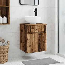 Umivaonik s policom za zid Staro drvo 39 x 41 x 64,5 cm