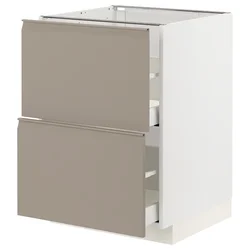 METOD / MAXIMERA Pod.element, 2fronta/2vis.fioke, bela/Upplöv tamnobež, mat, 60x60 cm