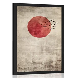 Plakat japandi rdeča luna - 60x90 no frame