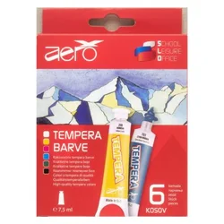 Boja tempera Aero 7,5ml tubice 6 kom u kartonskoj kutiji