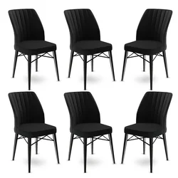 Hanah Home Set 6 trpezarijskih stolica Flex Crni