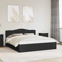 vidaXL Konstrukcija postelje Črna 180 x 200 cm Inženirsko leseno