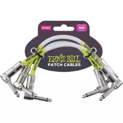 Ernie Ball 6051 6/15cm Angle/angle Patch Cable 3-pack - White beli kablovi