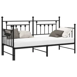 Vidaxl Okvir dnevne postelje Črna 80 x 200 cm Jeklo