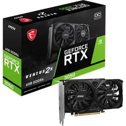 MSI Grafična kartica MSI GeForce RTX 3050 VENTUS 2X E 6G OC, 6GB GDDR6, PCIe 4.0, 7680x4320, aktivno hlajenje