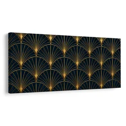 Slika razkošen modro-zlat ornament - 200x100