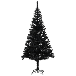 Umjetno božićno drvce sa stalkom crno 240 cm PVC