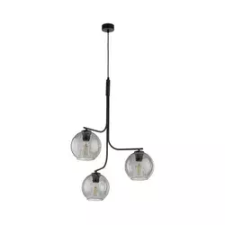 Luster na sajli CESAR 3xE27/15W/230V crna/zadimljeno siva