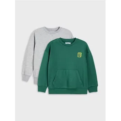 Sinsay - Crewneck duksevi sa udelom pamuka 2 pack - mandarine