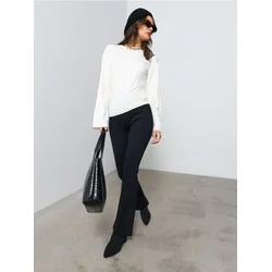 Sinsay - Flare pantalone sa viskozom - crno