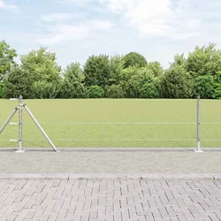 Heksagonalna ograda s betonskom osnovom 10 x 0,4 m Srebrna