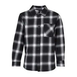 Boys Oversized Plaid Shirt Black/White
