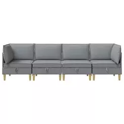 Modularni set sofe sa skladištem 4 pcs Svjetlosiva Tkanina