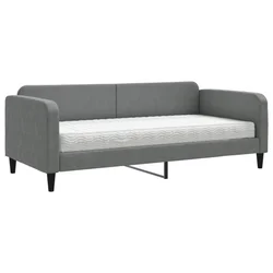 Vidaxl Dnevna postelja z vzmetnico temno siva 90x200 cm blago