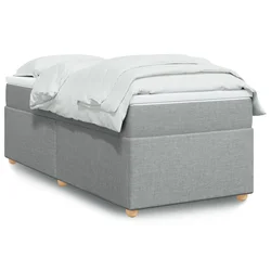 vidaXL Box spring postelja z vzmetnico svetlo siva 80x200 cm blago