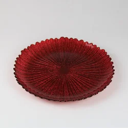 Stekleni servirni krožnik 27 cm, rdeč