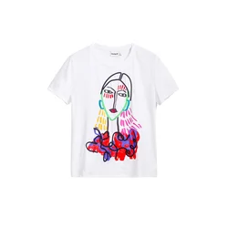 Desigual Majica Arty  mešane barve/bela