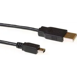 ACT USB kabel[USB 2.0] - USB A (M) - miniUSB (M) kabel, 5 m, črna (SB2415)