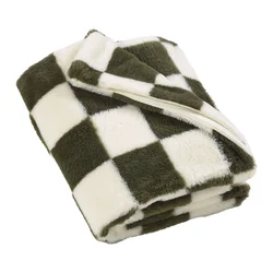 Bela/zelena odeja 130x170 cm Cosy Soft Checkerboard – Catherine Lansfield