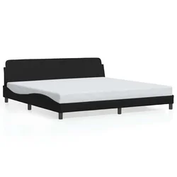 Vidaxl Posteljni okvir Dover črn 193x203 cm umetno usnje