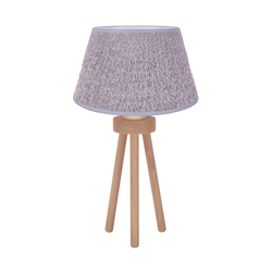 Duolla - Stona lampa BOUCLE 1xE27/15W/230V O 28 cm siva/drvo